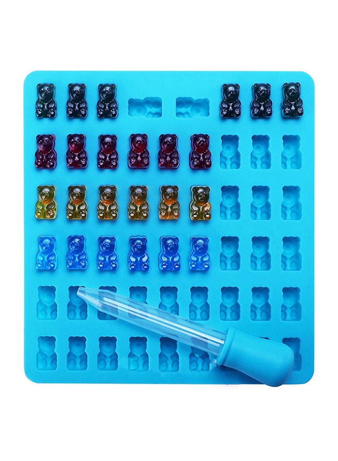 نيبمينينت قالب شوكولاتة جيلاتين من السيليكون يضم 50 تجويفاً بتصميم دب لون أزرق - Image 1