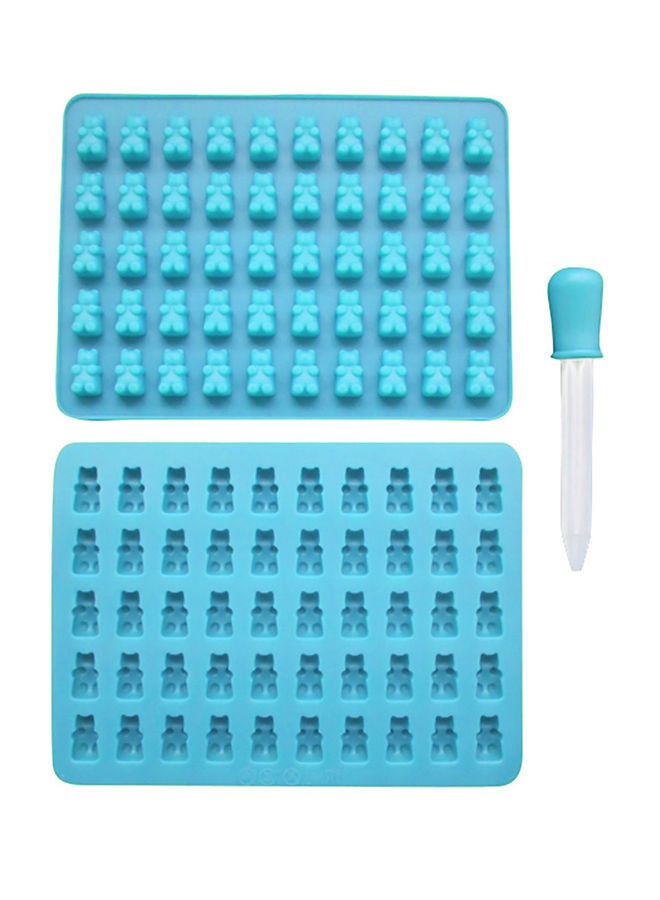 نيبمينينت قالب شوكولاتة جيلاتين من السيليكون يضم 50 تجويفاً بتصميم دب لون أزرق - Image 2