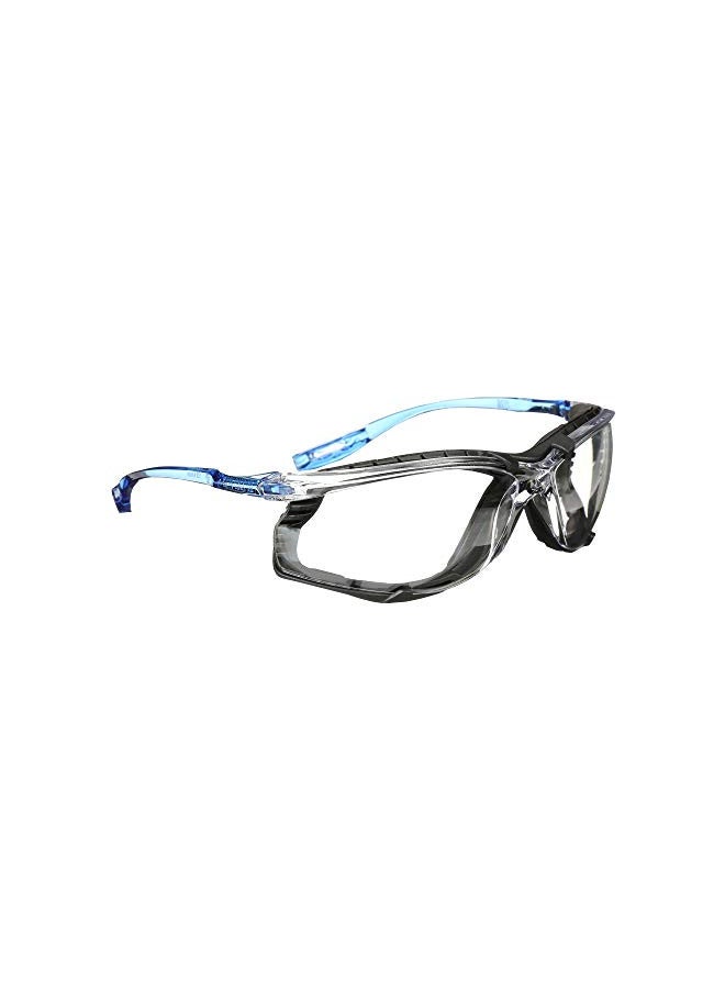 3M 3M Safety Glasses, Virtua CCS, ANSI Z87, Anti-Fog, Clear Lens, Blue Frame, Corded Ear Plug Control System, Removable Foam Gasket - Image 1