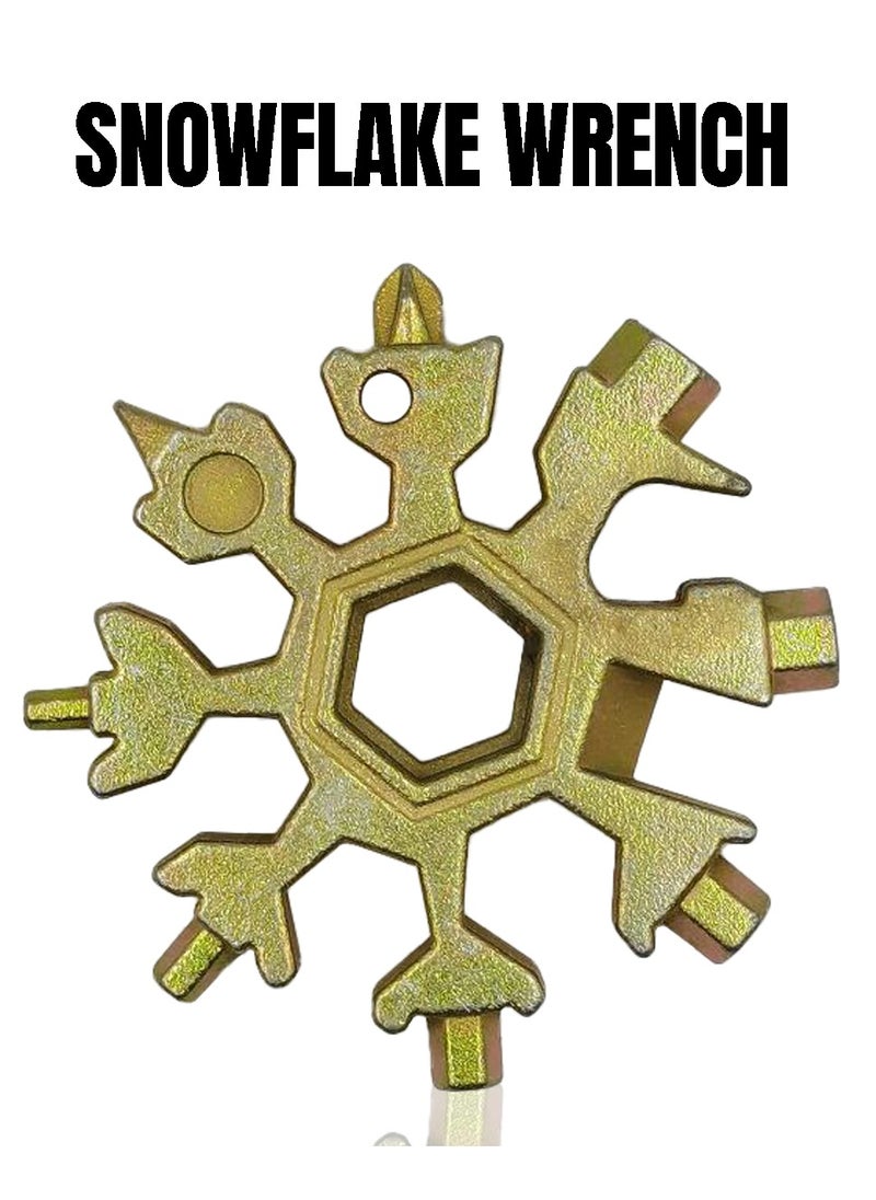 DEFAONS Snowflake Wrench 18 in 1 Snowflake Spanner Hex Camp Survive Tools Repair  - Image 1
