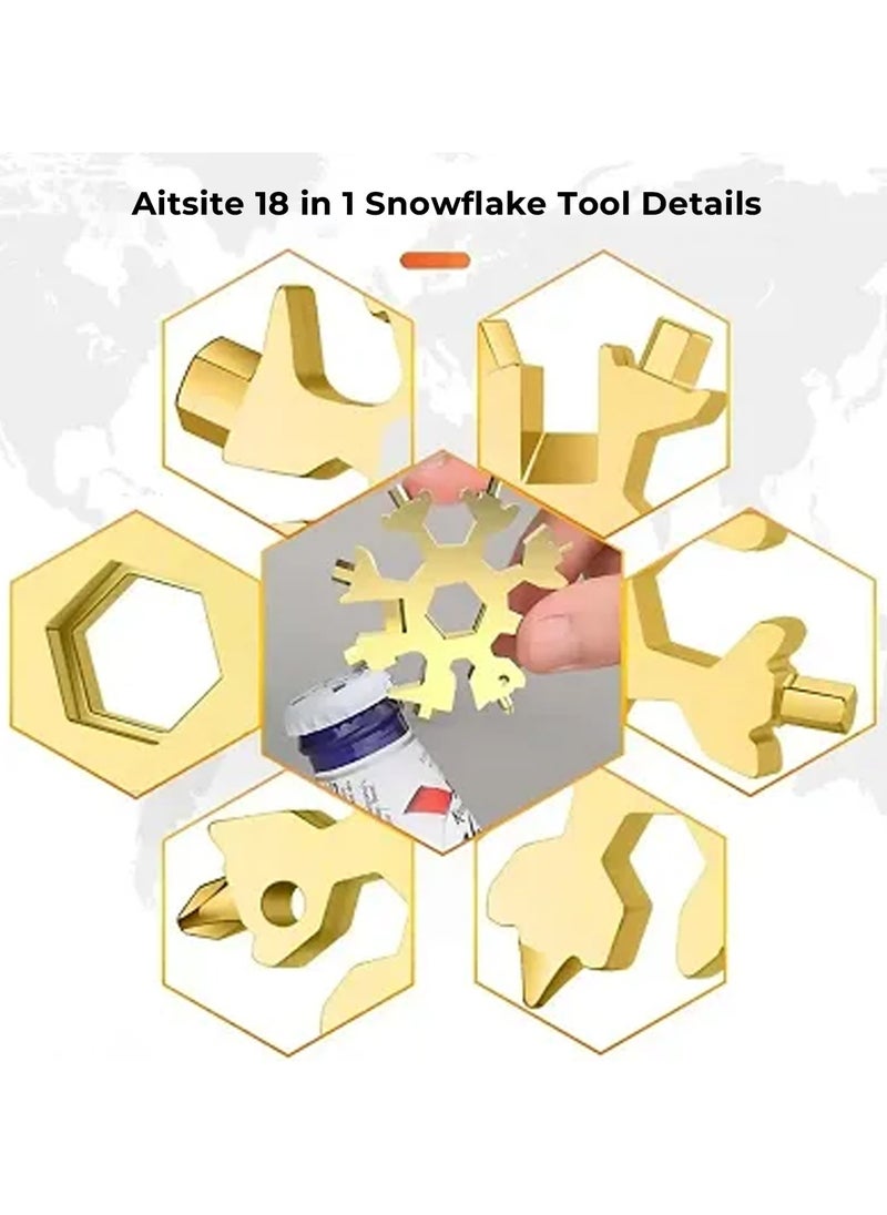 DEFAONS Snowflake Wrench 18 in 1 Snowflake Spanner Hex Camp Survive Tools Repair  - Image 2