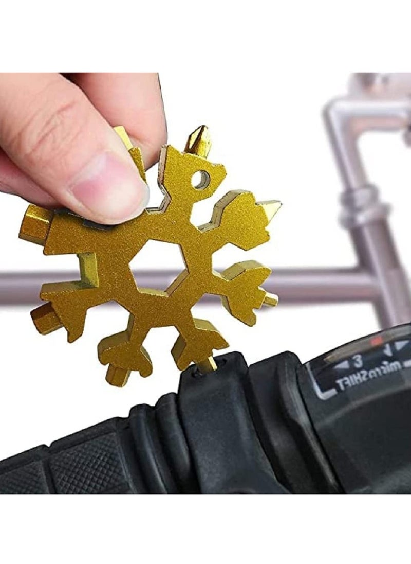 DEFAONS Snowflake Wrench 18 in 1 Snowflake Spanner Hex Camp Survive Tools Repair  - Image 5