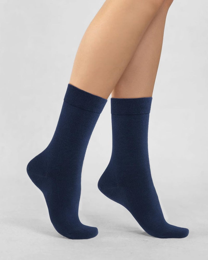 COTTON DAY Women's Soft Combed Cotton Dress Socks Seamless Toe Black Gray Navy Blue (Assorted 9-11) - Image 5