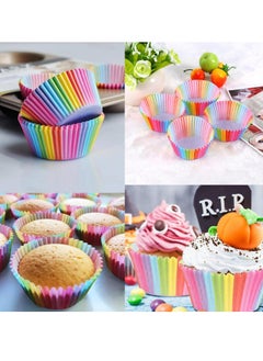 أوزيغالور 200 قطعة كؤوس ورقية ملونة للخبز الكعك، معيار غذائي، أكواب كعك صغيرة  - Image 5