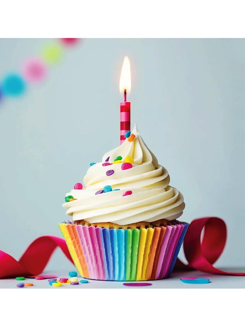 Oasisgalore 200Pcs Colorful Cupcake Baking Paper Cups Food Grade Standard Cupcake Liners  - Image 2