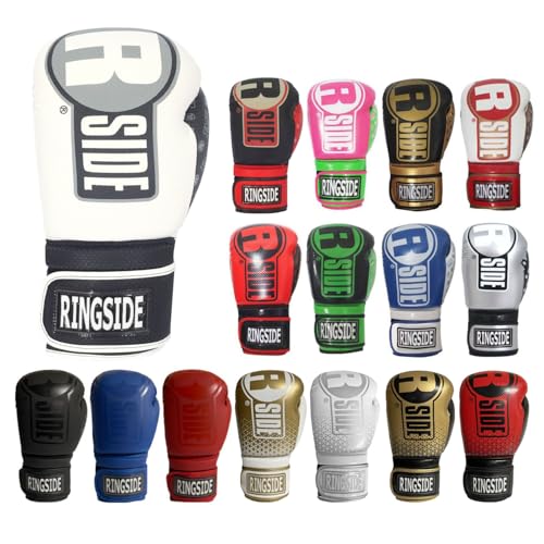 Ringside Apex Flash Sparring Gloves IMFTech Boxing Gloves with Secure Wrist Support Synthetic Boxing Gloves for Men and Women White and Black 14 Oz - Image 1