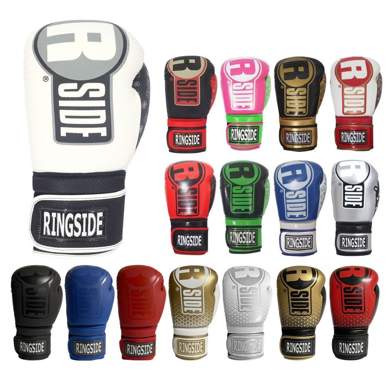 Ringside Apex Flash Sparring Gloves IMFTech Boxing Gloves with Secure Wrist Support Synthetic Boxing Gloves for Men and Women White and Black 14 Oz - Image 2