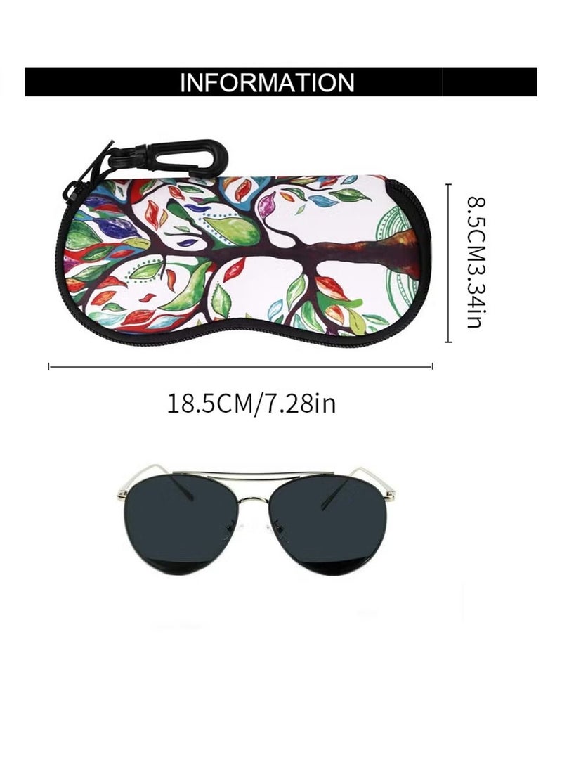 Zipper Eyeglass Case, Soft Sunglasses Pouch, Portable Travel Spectacle Case with Clip for Girl and Women - Image 2