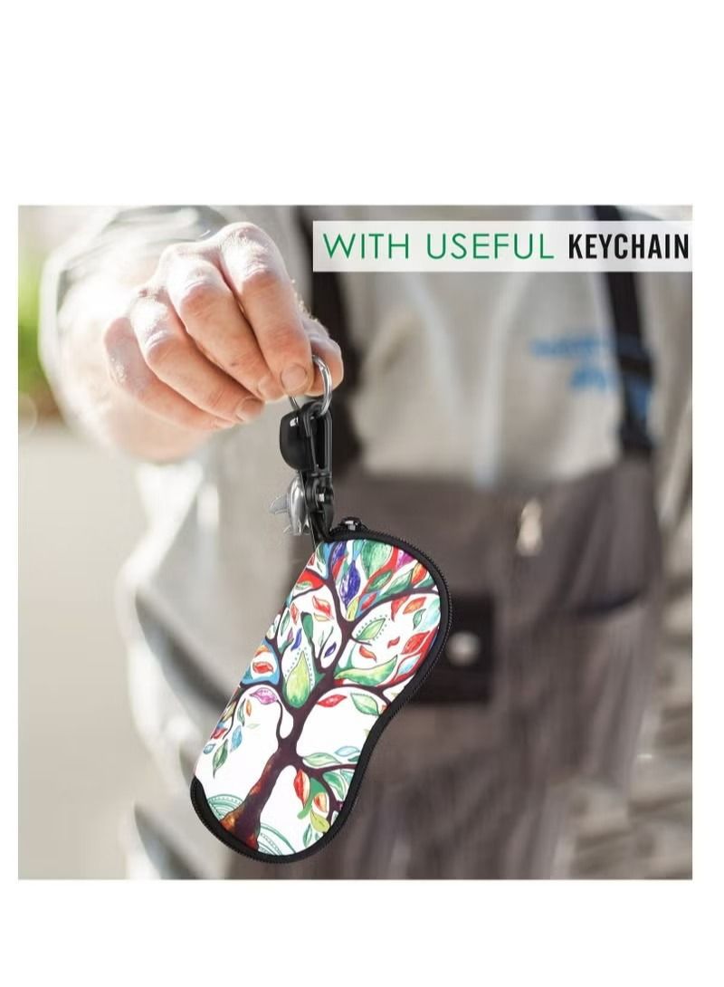 Zipper Eyeglass Case, Soft Sunglasses Pouch, Portable Travel Spectacle Case with Clip for Girl and Women - Image 3