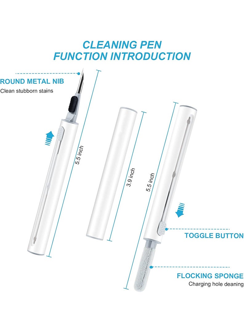 Theodor Cleaner Kit for Airpods Earbuds Cleaning Pen Bluetooth Headphone Case Cleaning Tool Airpods Pro 1 2 3 iPhone Camera Etc Ear Wax Cleaner (White) - Image 2