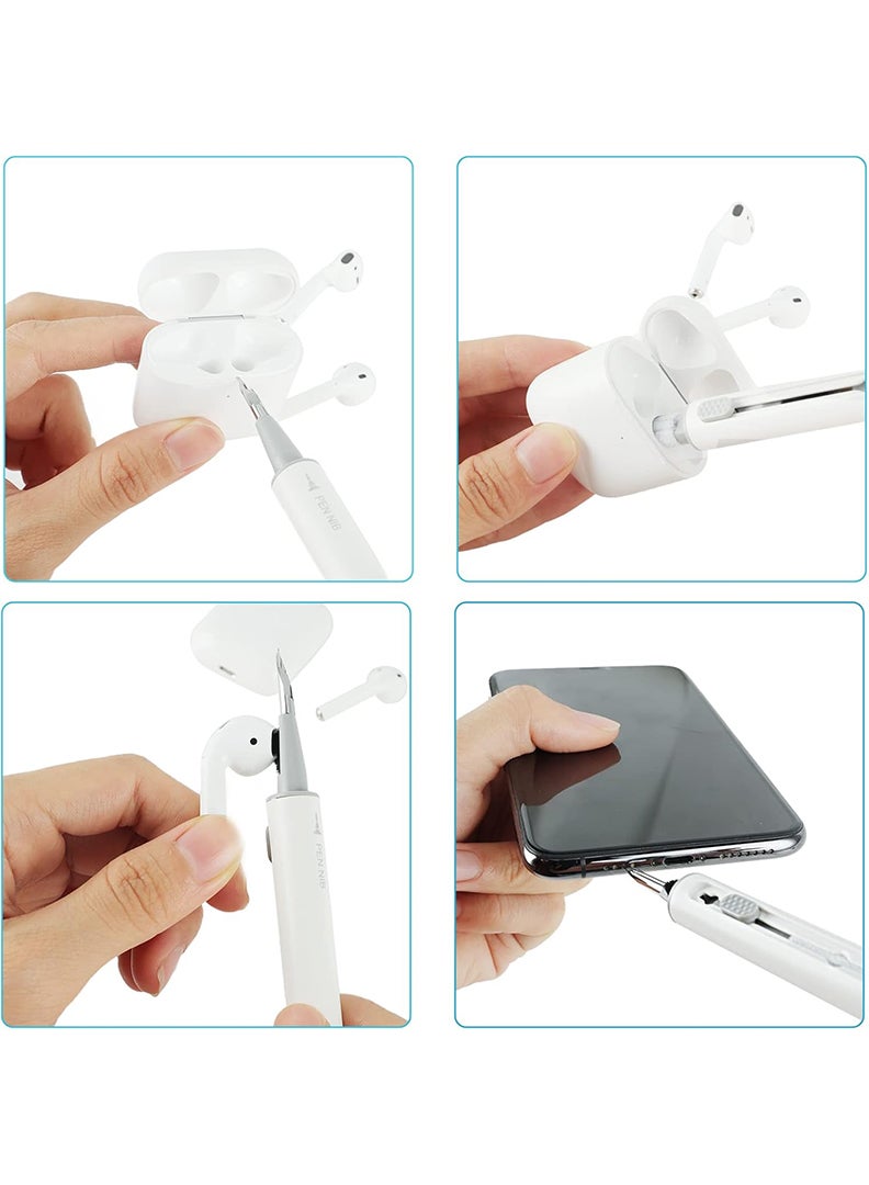 Theodor Cleaner Kit for Airpods Earbuds Cleaning Pen Bluetooth Headphone Case Cleaning Tool Airpods Pro 1 2 3 iPhone Camera Etc Ear Wax Cleaner (White) - Image 4