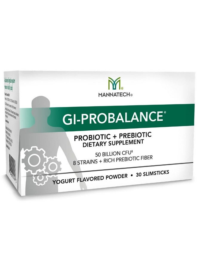 Mannatech Prebiotics and Probiotics, 30 Slimsticks, Yogurt Flavor, GI-ProBalance w/MannaBiotic Blend, Pre and Probiotics Powder for Gut Health, w/ 8 Strains, Rich Prebiotic Fiber & 50 Billion CFU - Image 1