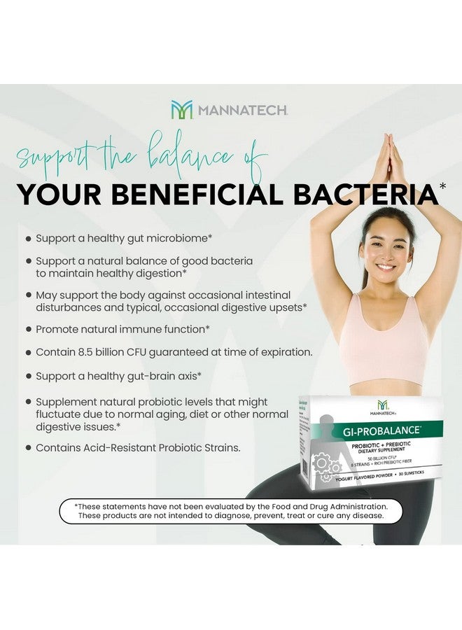Mannatech Prebiotics and Probiotics, 30 Slimsticks, Yogurt Flavor, GI-ProBalance w/MannaBiotic Blend, Pre and Probiotics Powder for Gut Health, w/ 8 Strains, Rich Prebiotic Fiber & 50 Billion CFU - Image 5