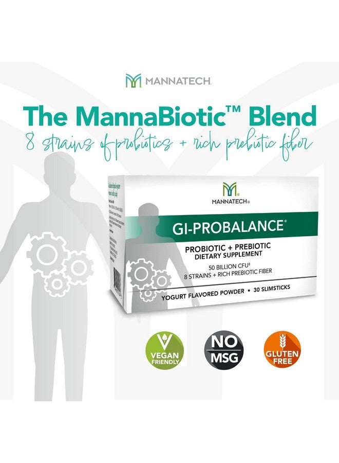 Mannatech Prebiotics and Probiotics, 30 Slimsticks, Yogurt Flavor, GI-ProBalance w/MannaBiotic Blend, Pre and Probiotics Powder for Gut Health, w/ 8 Strains, Rich Prebiotic Fiber & 50 Billion CFU - Image 4