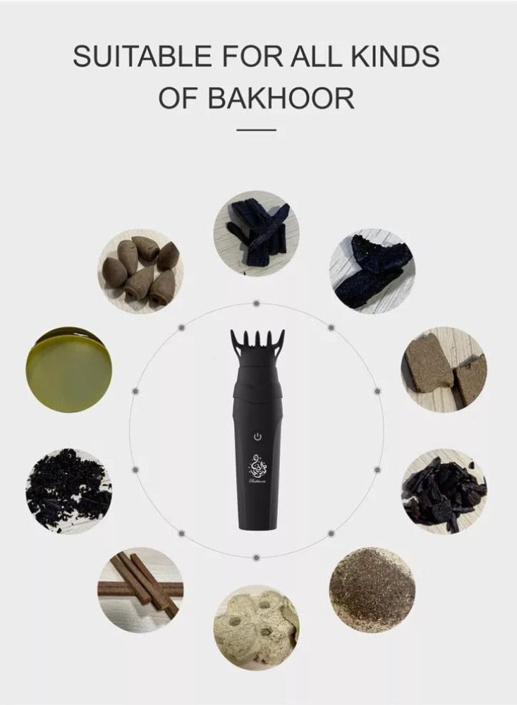 بخور مبخرة الشعر والملابس الإلكترونية (Black)  - Image 2