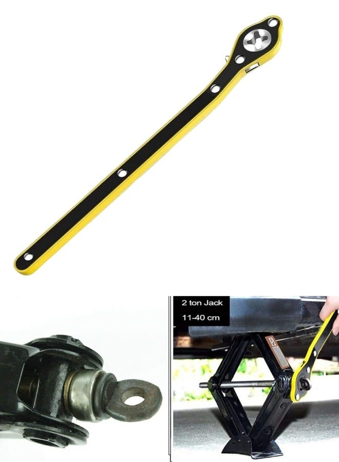 Effort-saving ratchet car wrench for scissor jack for Coric car bridge metal car wheel wrench suitable for small cars, SUVs and pickup trucks - Image 1