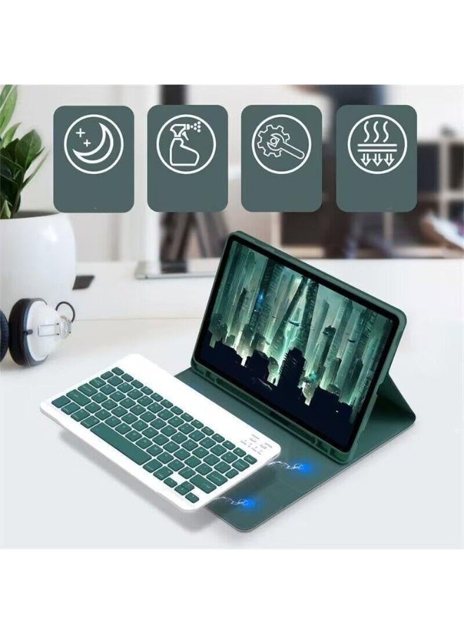 MUNTAQI Keyboard Case for Samsung Galaxy Tab S10 FE Plus 12.4" – English Arabic Wireless Keyboard, Slim Smart Cover with Detachable Bluetooth Keyboard, Protective Stand Case - Image 4