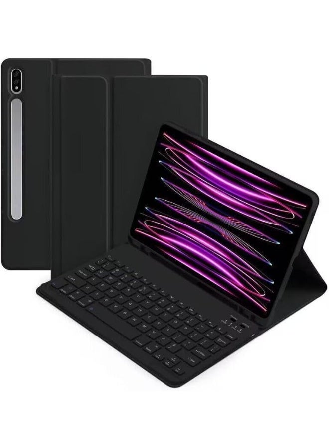 MUNTAQI Keyboard Case for Samsung Galaxy Tab S10 FE Plus 12.4" – English Arabic Wireless Keyboard, Slim Smart Cover with Detachable Bluetooth Keyboard, Protective Stand Case - Image 1