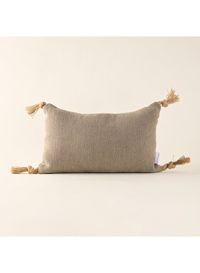 Cottage Cottage Jute Cotton Cushion 30*50Cm, Brown - Image 1