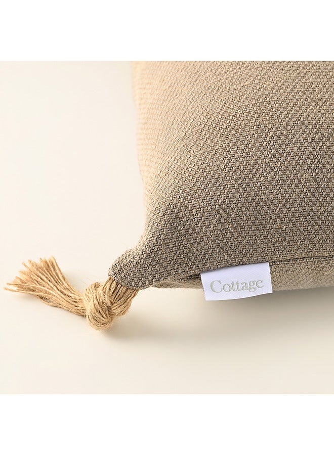 Cottage Cottage Jute Cotton Cushion 30*50Cm, Brown - Image 3