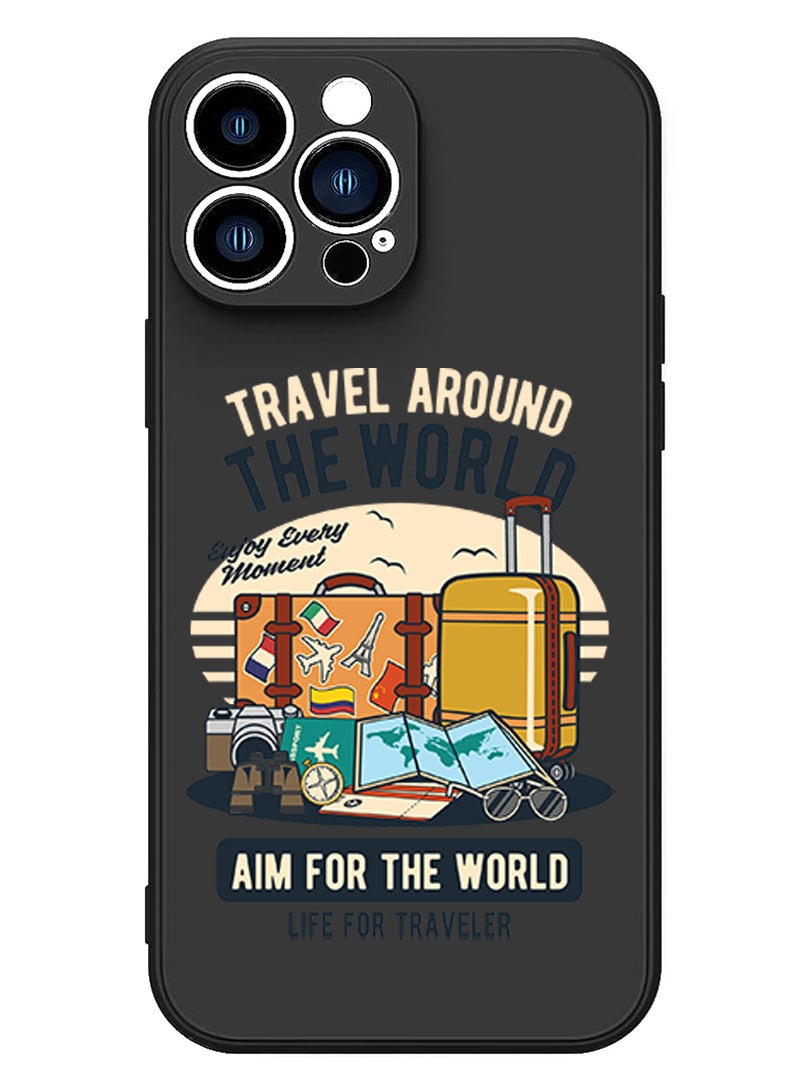 Theodor Protective Slim Fit Case Liquid Silicone Cover with Full Body Protection Anti-Scratch Shockproof Case For iPhone 13 Pro Max Black  - alien copy - Image 1