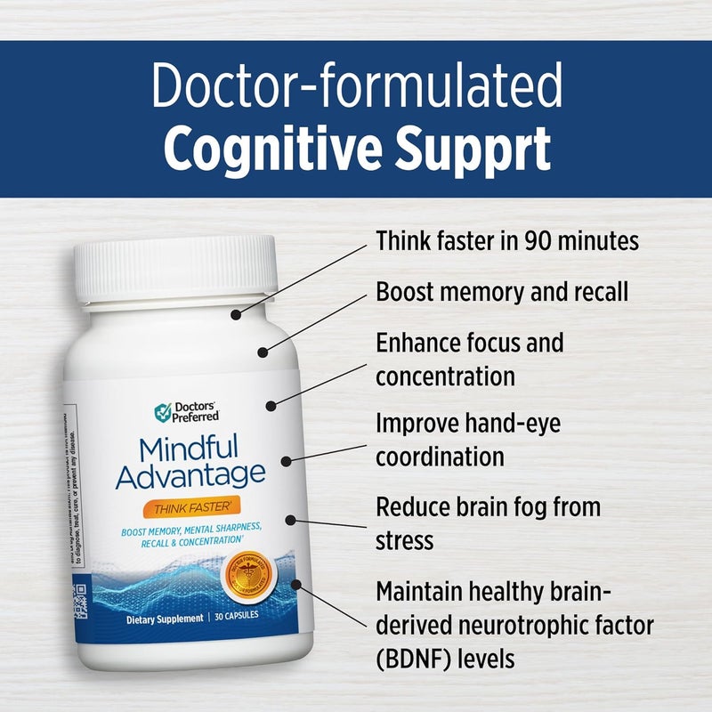 DOCTORS PREFERRED Mindful Advantage Brain Supplements for Memory and Focus  Boost Memory Mental Sharpness Recall  Concentration  30 Count - Image 3