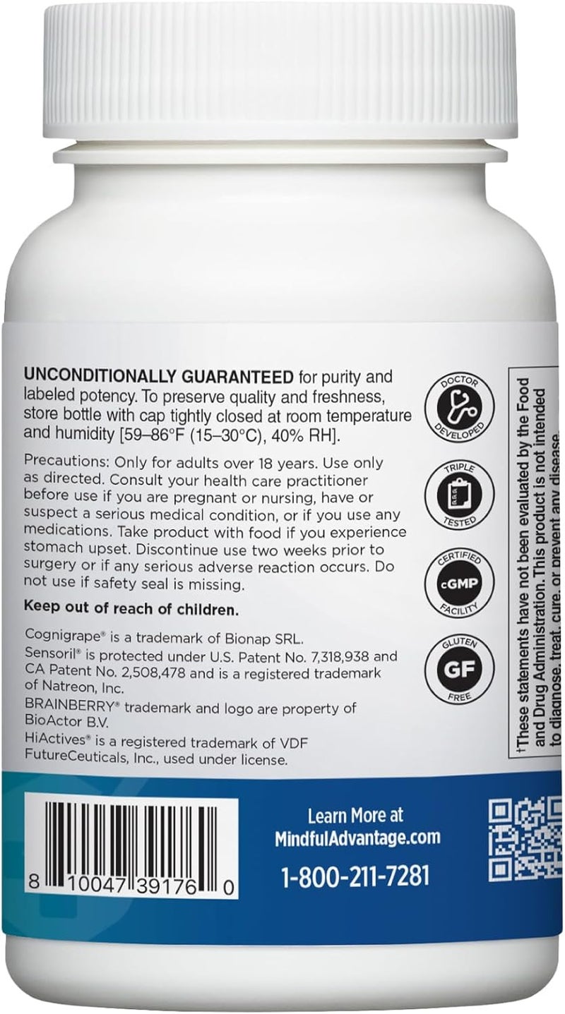 DOCTORS PREFERRED Mindful Advantage Brain Supplements for Memory and Focus  Boost Memory Mental Sharpness Recall  Concentration  30 Count - Image 2