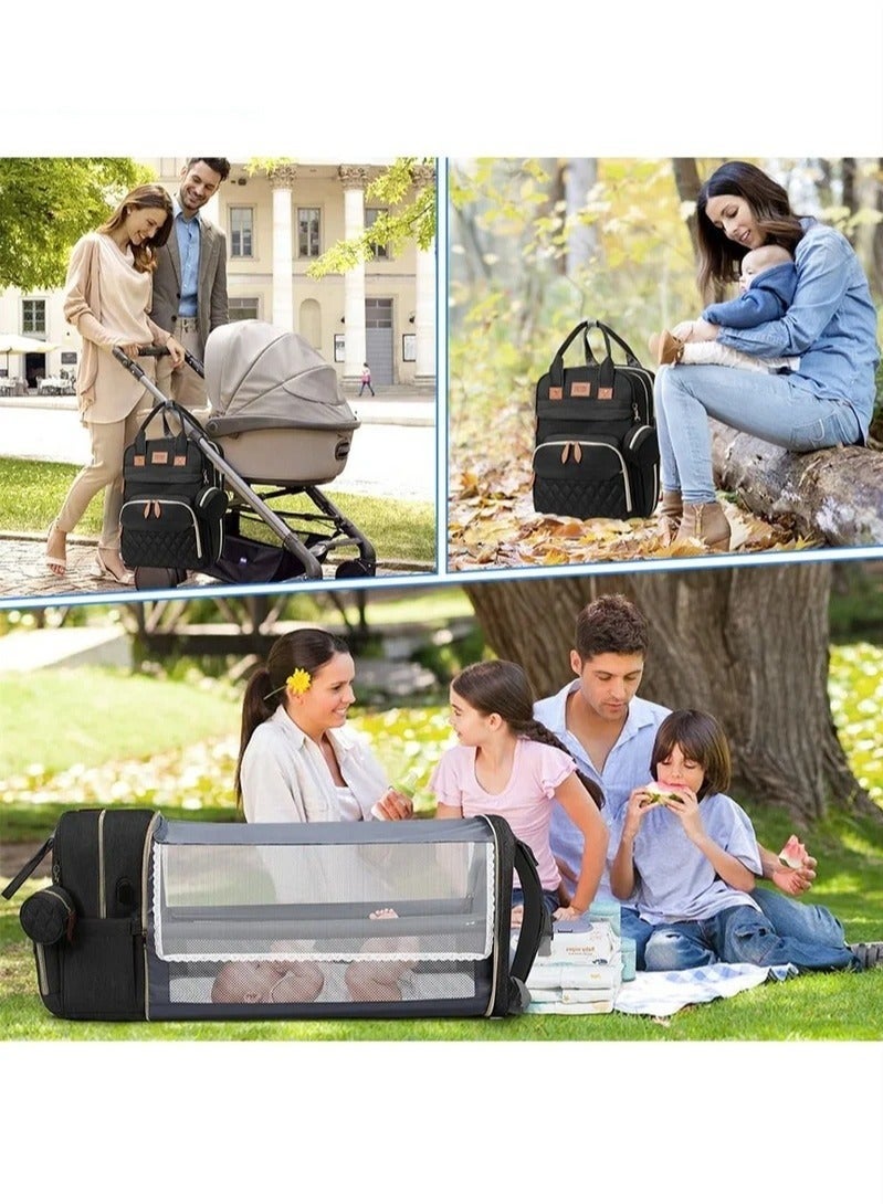 MIXDE Baby Diaper Bag Backpack, Multifunction Diapers Changing Station for Boys Girls Outdoor and Travel, Infant Shower Gifts, Large Capacity, 900d Oxford, USB Port  - Image 3