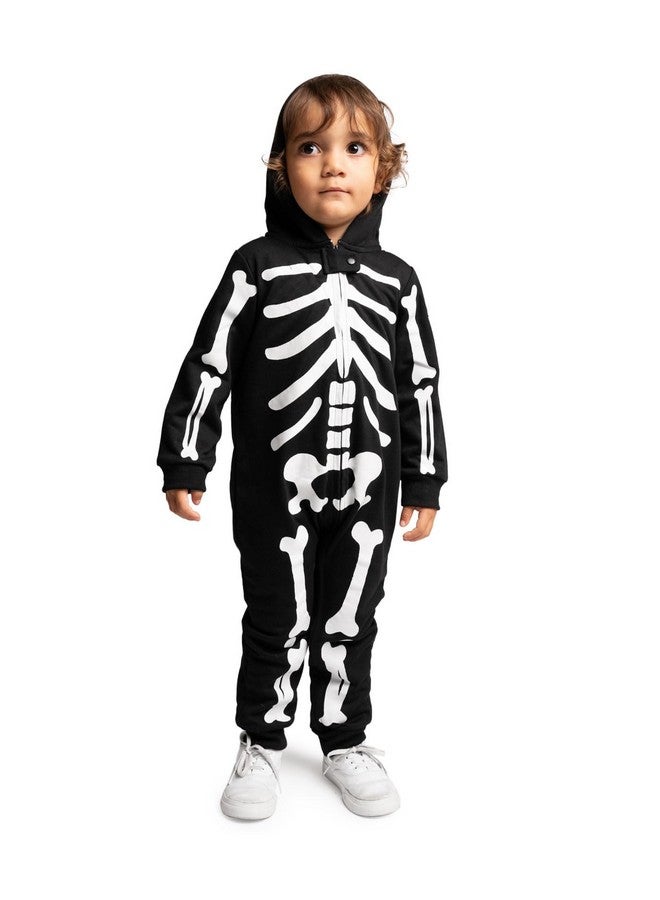 Tipsy Elves Kids Skeleton Halloween Costume Jumpsuit For Babies And Toddlers - Unisex Sizing - Spooky White Skeleton Halloween Costume For Boys And Girls Size 3T - Image 4