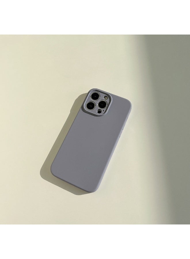 NIBEMINENT Liquid Silicone Solid Color Protective TPU Case Cover For iPhone 15 Plus, Scented Ash