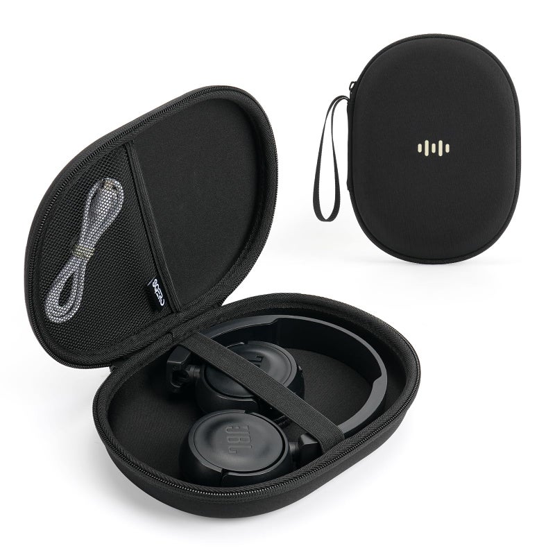 SQERO Headphone Case Hard Shell for JBL Tune 520BT/510BT/500BT/720BT/Bose/Soundcore Anker/BERIBES/KVIDIO/TOZO/JLab, Ultra-Slim Pocket Over-Ear Headset Universal Portable Travel Organizer Bag (Black) - Image 1
