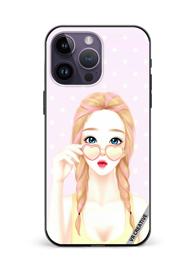 VR CREATIVE Protective Case Cover For Apple iPhone 16 Pro Max Heart Sunglass Girl Design Multicolour