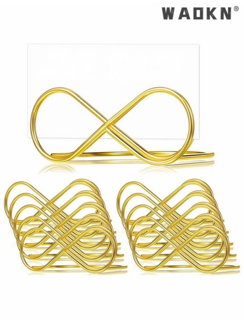 10 Pieces Bow Shape Table Number Holder Stands Place Card Holder,Business Card Folder, Desktop Message Folder, Metal Table Number  Place Card Holders for Wedding Party Number Paper Menu(Gold)