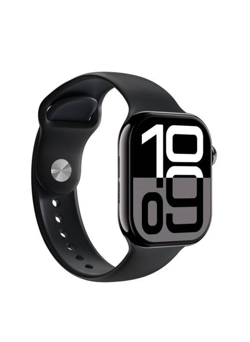 جرين ليون ساعة ذكية Active 10 مقاس 49 مم مع مساعد صوتي، مكالمات بلوتوث، وظيفة النقر المزدوج، مراقبة معدل ضربات القلب، وقت شحن 3 ساعات، وقت عمل 2-3 أيام، دردشة GPT - أسود - Image 1
