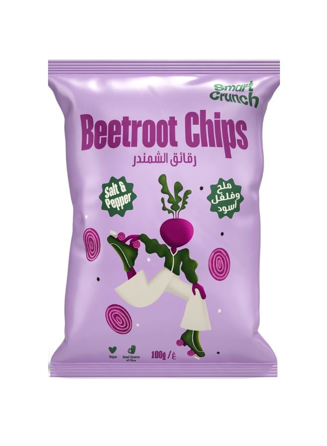 Smart Crunch Beetroot Vegetable Sea Salt & Black Pepper Chips 100g - Image 1