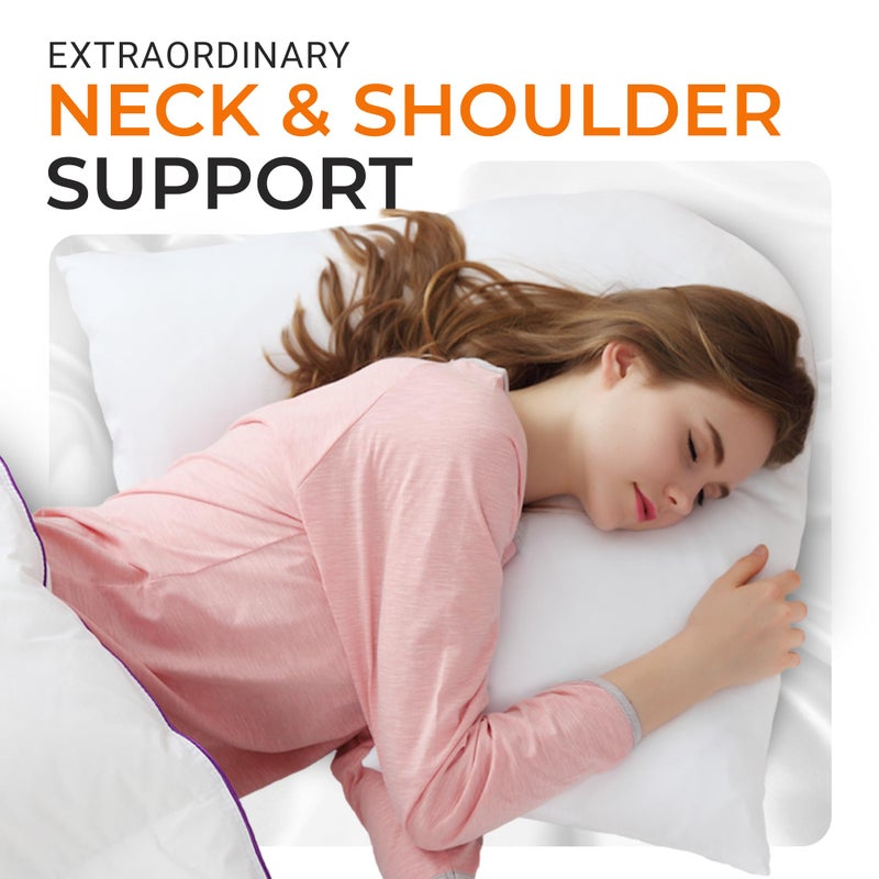 Cheer Collection Oversized V-Shaped Pillow, L-Shaped Pillow for Neck and Shoulder Support, Curved Body Pillow with Removable Pillowcase - Image 2
