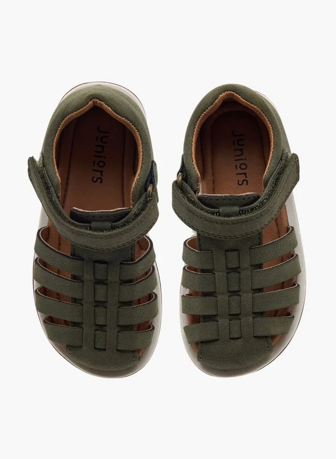 JUNIORS Solid Sandals with Hook and Loop Closure