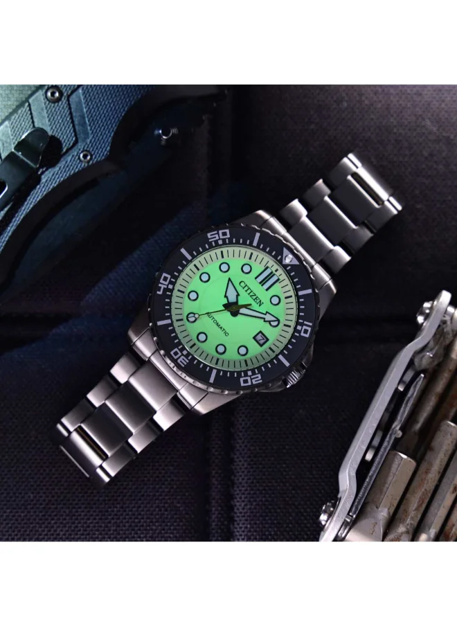 سيتيزن Men's Analog Round Shape Stainless Steel Wrist Watch NJ0177-84X 43 Mm