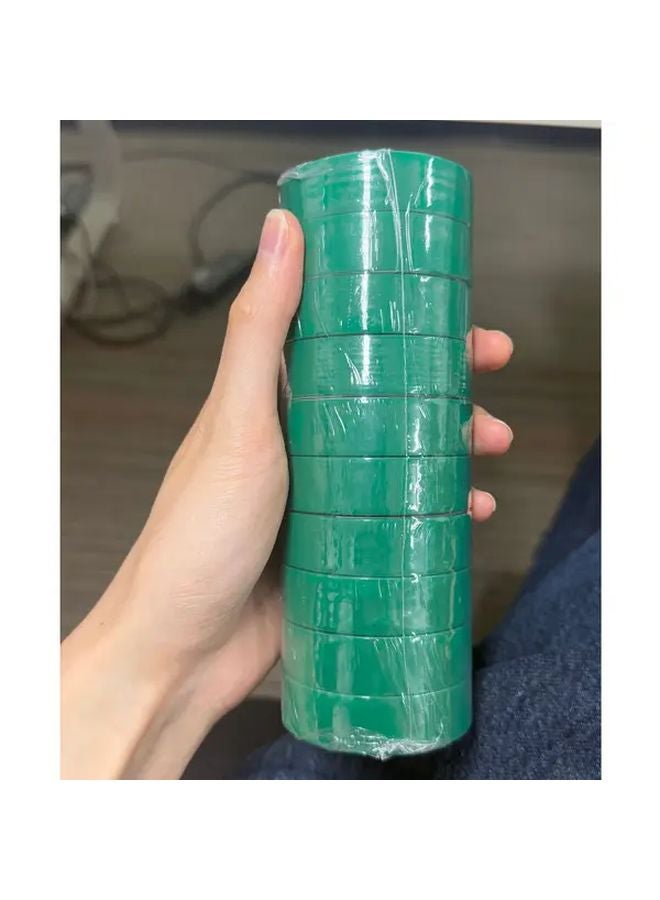 10 Rolls Green Electrical Tape High Temperature Durable Insulation Heat Resistant - Image 1
