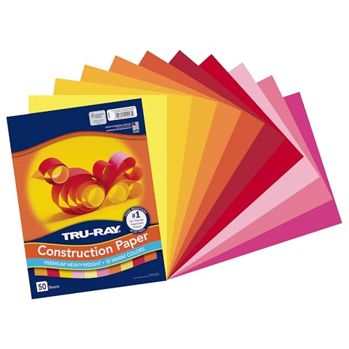Tru-Ray Heavyweight Construction Paper, Warm Assorted Colors, 9" x 12", 50 Sheets,102947 - Image 2