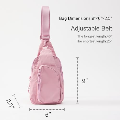 VAKAER Small Sling Bag for Women Small Crossbody Bags with Adjustable Straps Lightweight Chest Bag Casual Daypack Backpacks for Travel Hiking Pink - Image 3