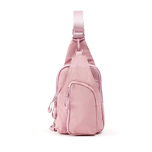 VAKAER Small Sling Bag for Women Small Crossbody Bags with Adjustable Straps Lightweight Chest Bag Casual Daypack Backpacks for Travel Hiking Pink - Image 1