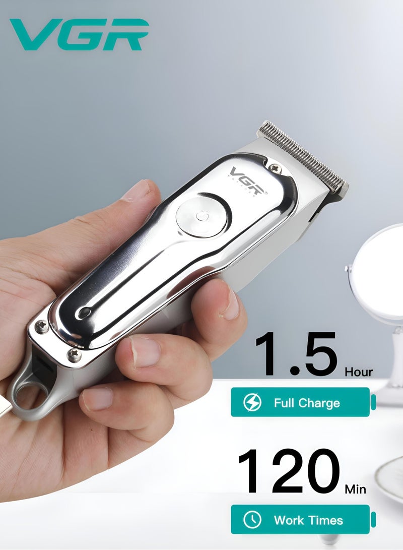 VGR Hair Clipper Shaver 120Min Working Time 600mAh Battery With 3 Guide Comb Led Light Usb Charging For Home Travel Car Dormitory V-071 - Image 5