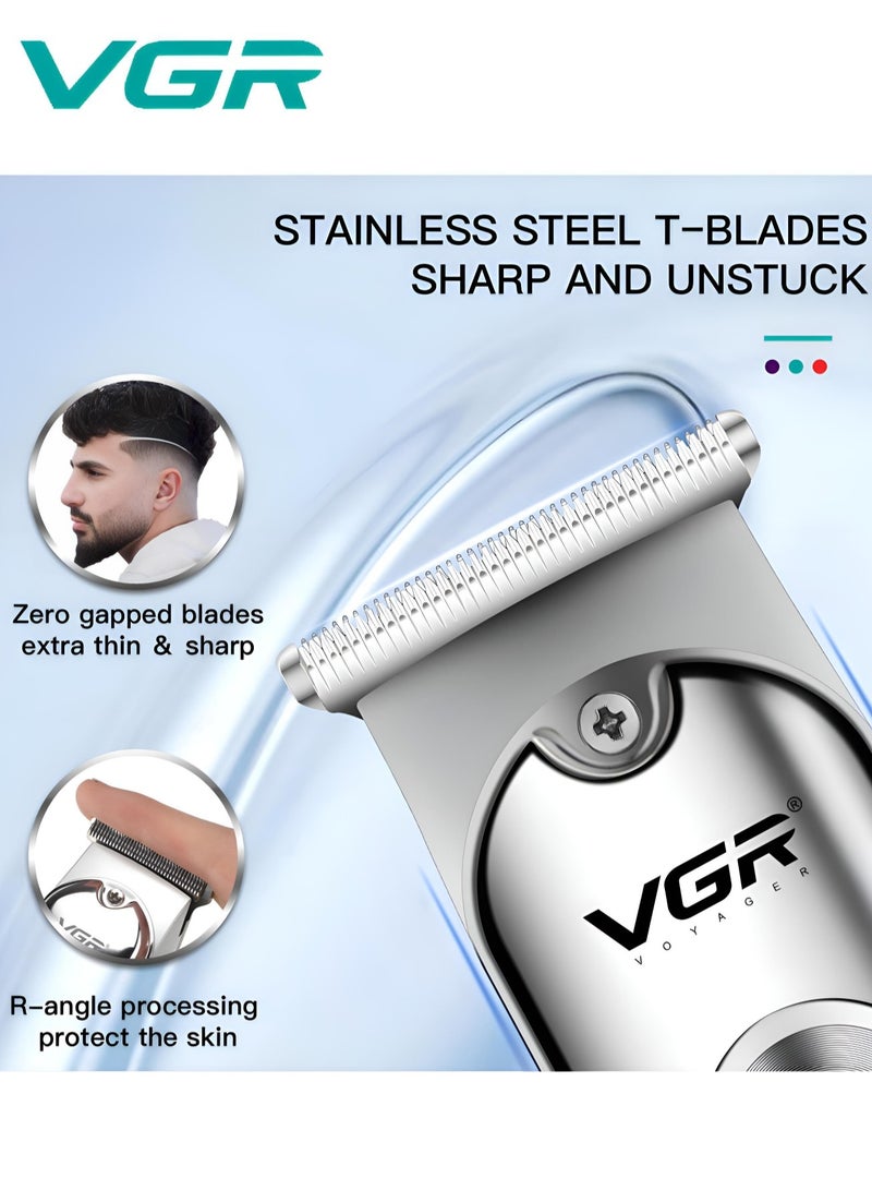 VGR Hair Clipper Shaver 120Min Working Time 600mAh Battery With 3 Guide Comb Led Light Usb Charging For Home Travel Car Dormitory V-071 - Image 4