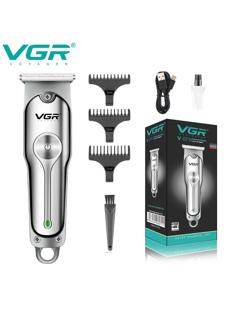 VGR Hair Clipper Shaver 120Min Working Time 600mAh Battery With 3 Guide Comb Led Light Usb Charging For Home Travel Car Dormitory V-071 - Image 1