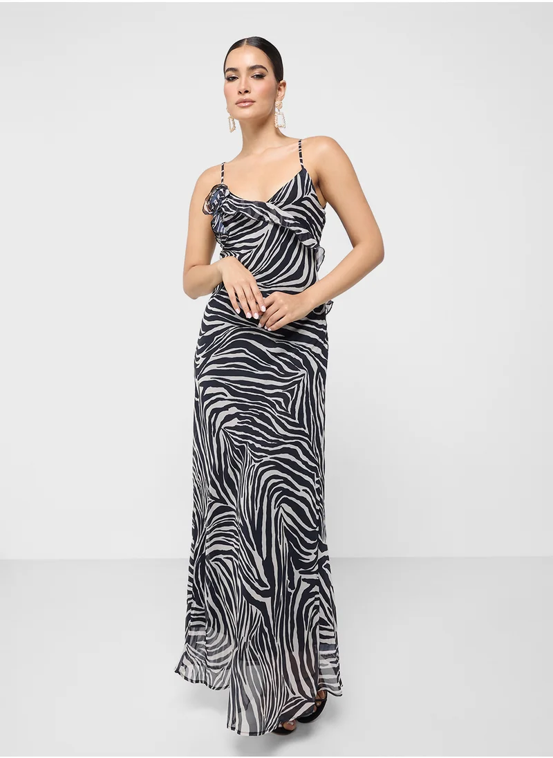 ELLA Strappy Dress In Animal Print