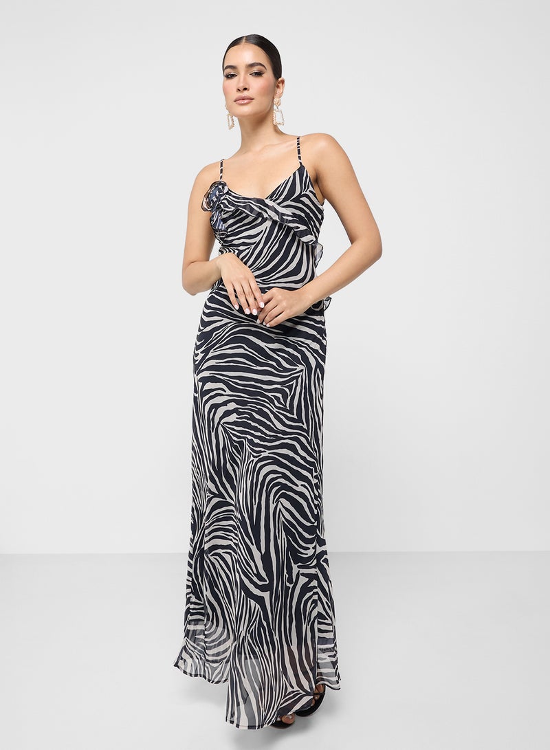 ELLA Monochrome Print Summer Dress - Image 1