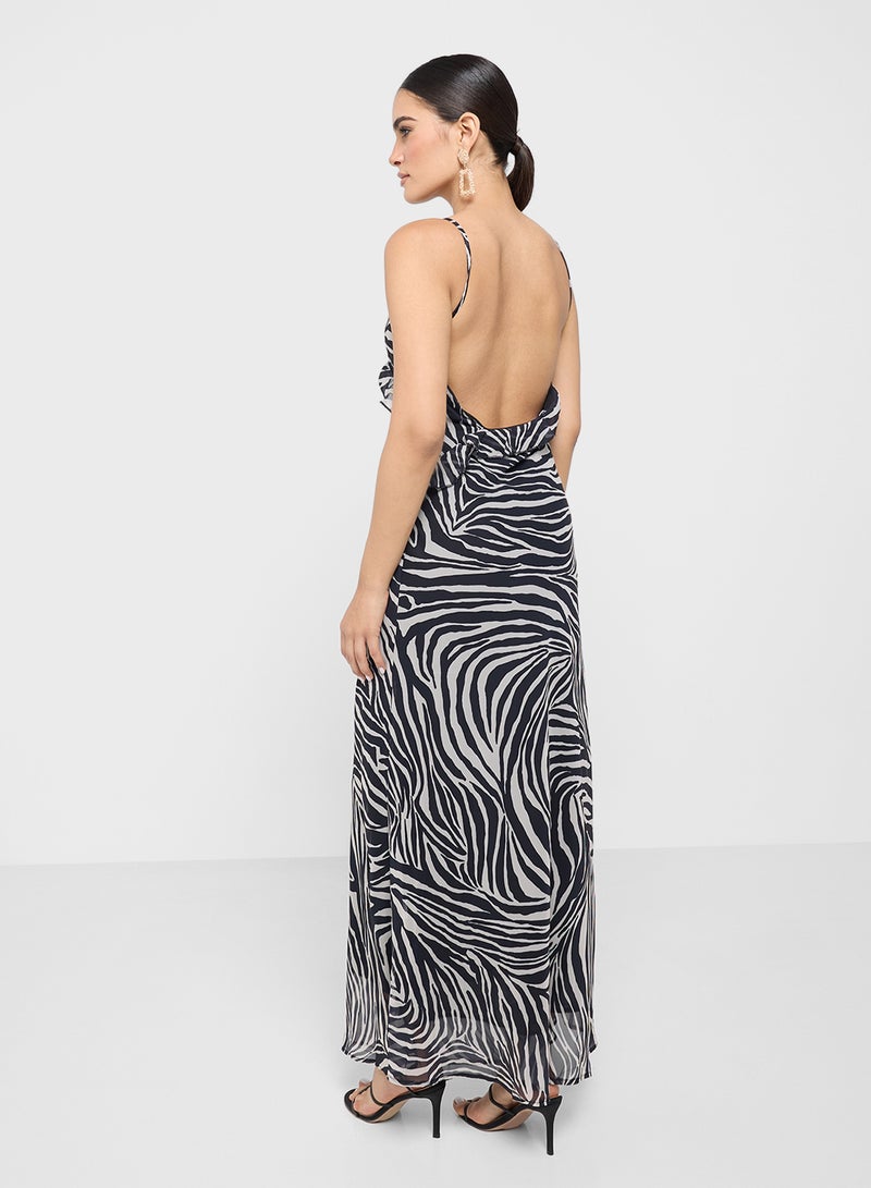 ELLA Monochrome Print Summer Dress - Image 2