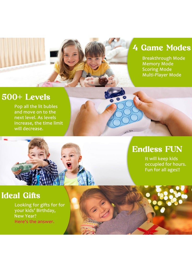 Handheld Game for Kids Aldult Push Pop Game It Fidget Toys Quick Push Game Whack a Mole Puzzle Game Machine Bubble Stress Pop Light Up Game Multiple Game Modes Birthday Gifts Children Green