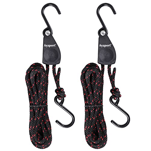 Ayaport Kayak Rope Tie Down 14ft Ratchet Straps Bow and Stern Ratcheting Tie Downs Rope Hanger Kayak and Canoe Accessories - Image 1